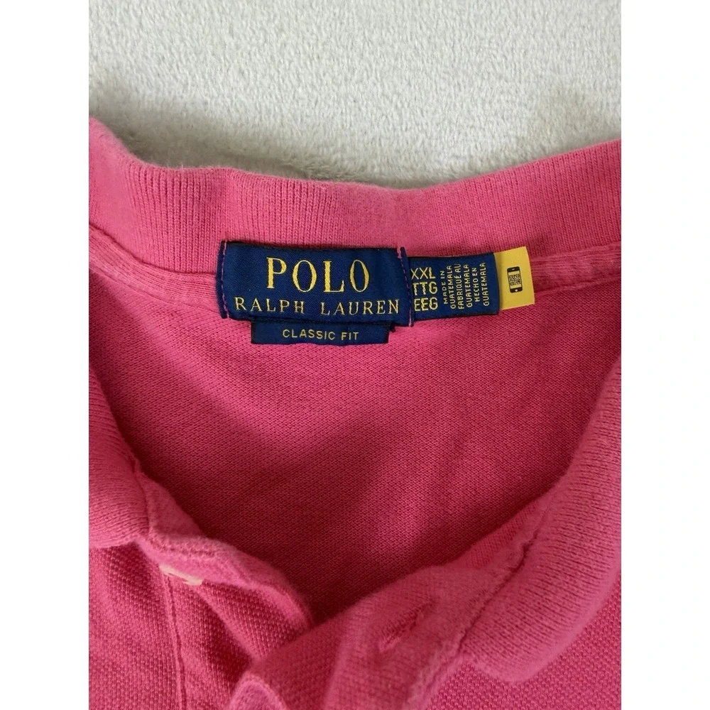 Polo Ralph Lauren Classic Fit Mesh Polo Shirt Hot Pink Men's XXL